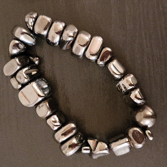 Hematitie stretch nugget bracelet natural stone - Picture 2 of 4